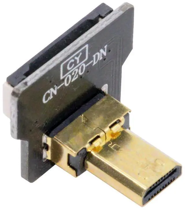 Main image of 1pc Micro HDMI Type-D Male Connector Down Angled 90 Degree Flat FPC 1080p Compatible with FPV HDTV Camera Multicopter Aerial Photography