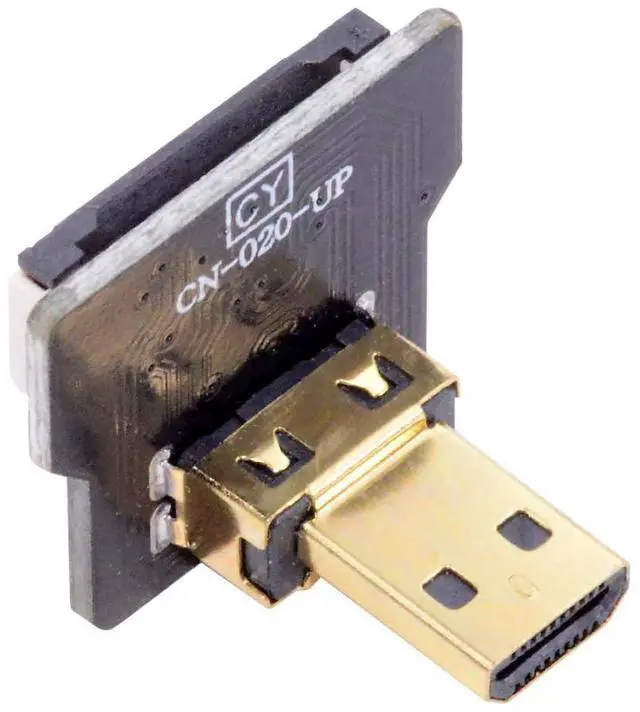 Main image of 1pc Micro HDMI Type-D Male Connector Up Angled 90 Degree Flat FPC 1080p Compatible with FPV HDTV Camera Multicopter Aerial Photography
