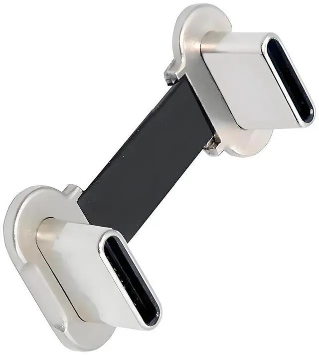 Main image of Dual Angled Same Direction Ultra Slim Flat USB-C Type C to USB-C 90 Degree Angled Connector Power USB2.0 Data Cable 65W Fast Charge Compatible with Laptop Tablet Phone (20mm)