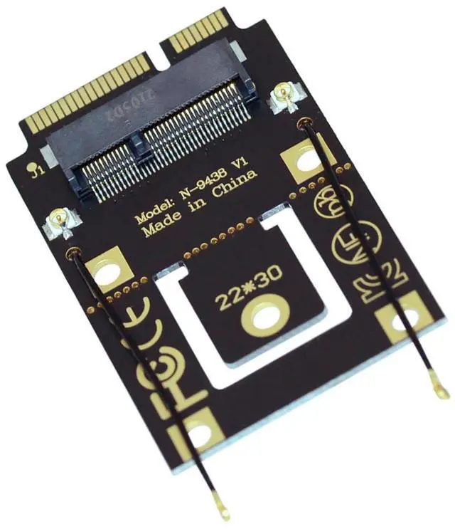 Main image of M.2 Key-A/E WiFi Riser Card to Mini PCI-E 68Pin Host PCI Express Converter Adapter for 9260 8265 7260 AC WiFi Bluetooth Wireless Card