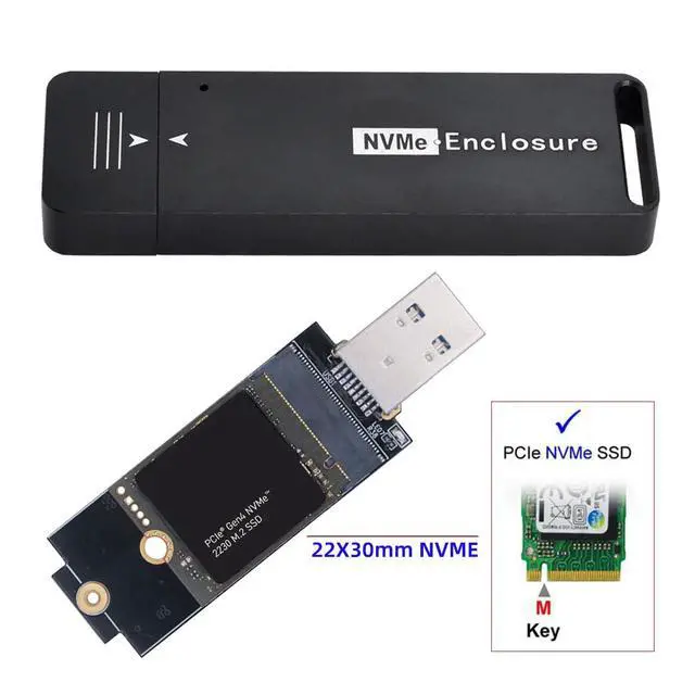Alt view image 3 of 7 - USB 3.0 to Single Protocol Channel NVME M-Key M.2 PCI-E 2242 2230 SSD External PCBA Case Conveter Adapter JMS583 Chipset