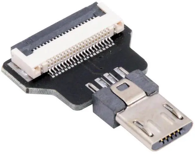 Main image of 1pc Micro 5Pin USB2.0 Male Connector Straight Type Flat FPC 480Mbps Data Power Compatible with FPV Camera Multicopter Aerial Photography