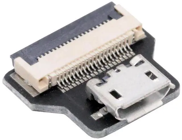 Main image of 1pc Micro 5Pin USB2.0 Female Connector Straight Type Flat FPC 480Mbps Data Power Compatible with FPV Camera Multicopter Aerial Photography