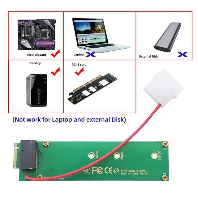 Alt view image 3 of 7 - NVMe M-Key M.2 4X Host to PCI-Express Ruler 1U GEN-Z EDSFF Short SSD E1.S Host Carrier Adapter