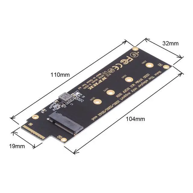 Alt view image 7 of 7 - PCI-Express Ruler 1U GEN-Z EDSFF Short E1.S Host to NVMe M-Key M.2 4X SSD Carrier Adapter