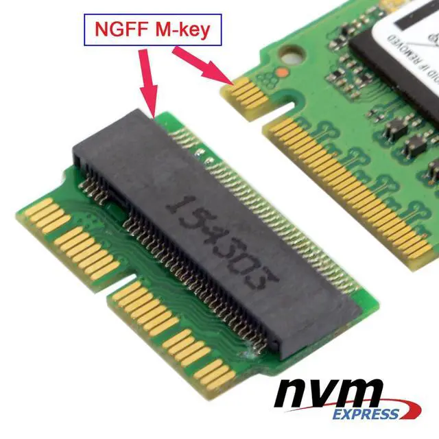 Alt view image 4 of 7 - 12Pin+16Pin Contacts Host to PCI-E PCI Express 4X M.2 M-Key SSD Convert Card for 2013 2014 2015 2016 2017 Mac A1493 A1502 A1465 A1466