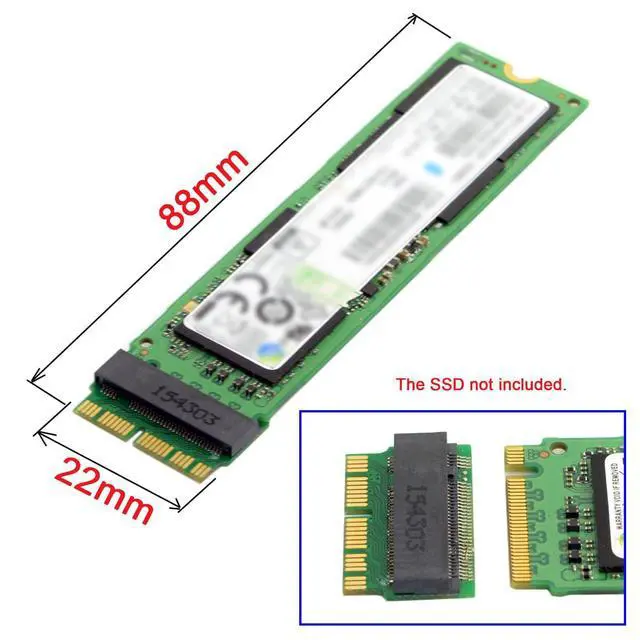 Alt view image 6 of 7 - 12Pin+16Pin Contacts Host to PCI-E PCI Express 4X M.2 M-Key SSD Convert Card for 2013 2014 2015 2016 2017 Mac A1493 A1502 A1465 A1466