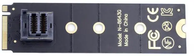 Main image of M-Key 22x80mm to Vertical SFF-8643 Socket PCI-E U.2 Kit SFF-8639 NVME PCIe4.0 SSD Adapter for SSD750 p3600 p3700 M.2