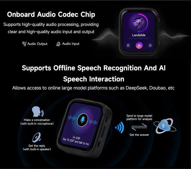 Alt view image 3 of 7 - ESP32-C6 1.8inch Touch AMOLED Display Development Board, 368 x 448 Resolution, Supports Wi-Fi 6/ BLE 5/ Zigbee/Offline Speech Recognition and AI Speech Interaction