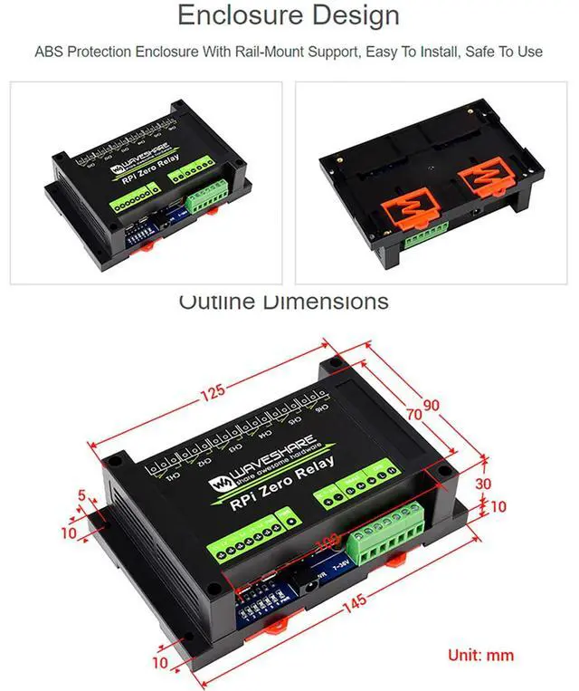 Alt view image 6 of 7 - Industrial 6-CH Relay Module for Raspberry Pi Zero/Zero W/Zero WH, RS485/CAN Half-Duplex Communication UART Control, Auto RX/TX Switch,MCP2515 + SN65HVD230 Solution SPI Control