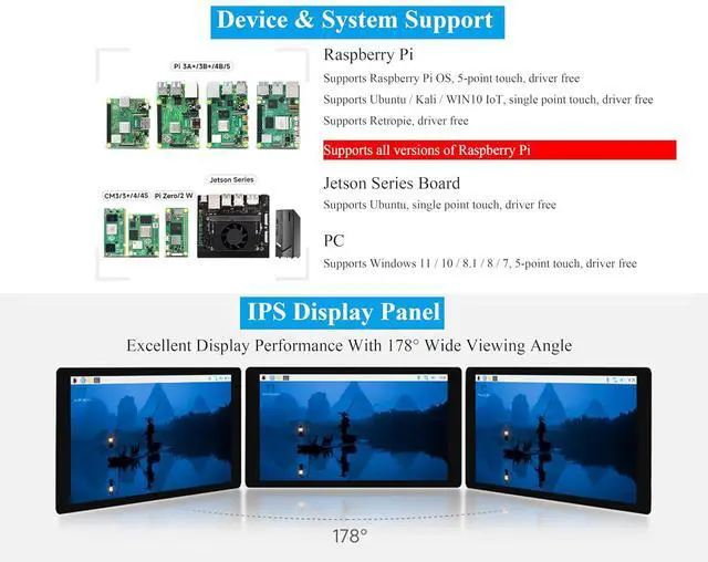 Alt view image 3 of 7 - 5inch Capacitive Touch Screen 720×1280, 5-Point Touch IPS HDMI LCD Display Compatible with Raspberry Pi 5/4B/3B/Zero/Zero W/Zero 2W/Pico/Pico W/Pico 2/Win 11/10/8.1/8/7/Jetson Nano/Jetson Orin Nano