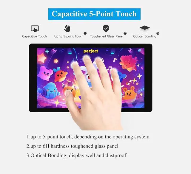 Alt view image 5 of 7 - 5inch Capacitive Touch Screen 720×1280, 5-Point Touch IPS HDMI LCD Display Compatible with Raspberry Pi 5/4B/3B/Zero/Zero W/Zero 2W/Pico/Pico W/Pico 2/Win 11/10/8.1/8/7/Jetson Nano/Jetson Orin Nano