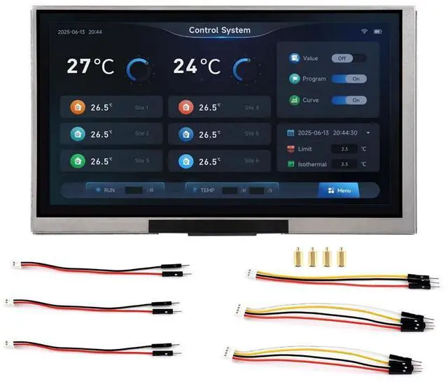 Main image of ESP32-S3 7inch Display Development Board, ESP32 with Display 1024×600, 32-bit LX7 Dual-Core Processor, Supports WiFi & BT, with Onboard Antenna, Backlight Adjustable, Multiple Peripheral Interfaces