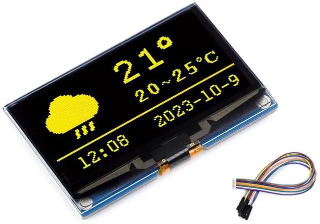 Main image of 2.42inch OLED Display Module 128×64 Resolution for Raspberry Pi/forArduino/STM32/ESP32/Jetson Nano, with SSD1309 Driver Chip SPI / I2C Communication 3.3V / 5V, Blue Display Color