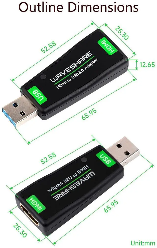 Alt view image 7 of 7 - 4K HDMI Video Capture Card, HDMI to USB Converter Adapter Driver-Free, USB3.0 Full HD 1080P for Gaming/Streaming/Cameras, Support Windows, Linux, Android