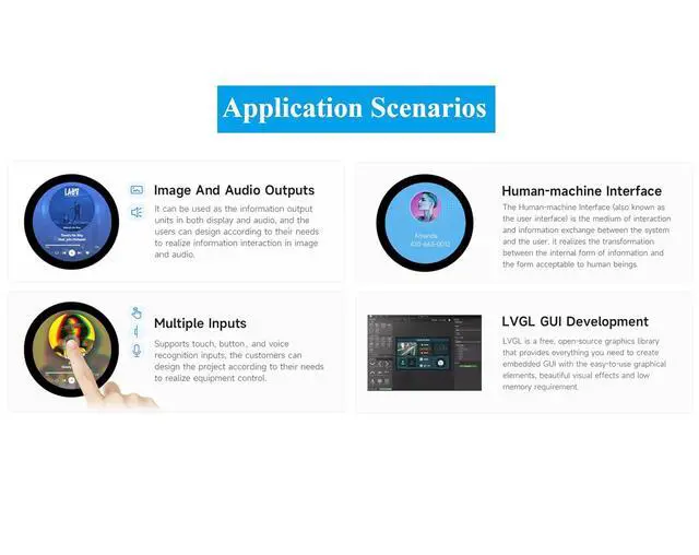 Alt view image 3 of 7 - ESP32-S3 with 1.85inch Round LCD Development Board, 360x360 Pixels, 262K Color, with 8 2W Speaker, Onboard Audio Codec, Supports Offline Speech Recognition and AI Speech Interaction