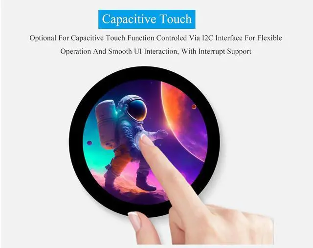 Alt view image 4 of 7 - ESP32-S3 with1.85inch Round Touch Screen Development Board, 360×360 IPS LCD,with 8 2W Speaker,Onboard Audio Codec, Supports Offline Speech Recognition and AI Speech Interaction