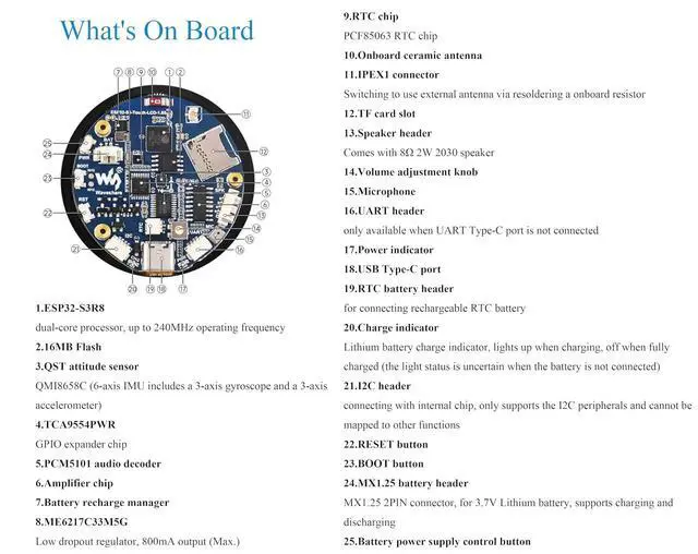 Alt view image 6 of 7 - ESP32-S3 with 1.85inch Round LCD Development Board, 360x360 Pixels, 262K Color, with 8 2W Speaker, Onboard Audio Codec, Supports Offline Speech Recognition and AI Speech Interaction