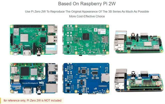 Alt view image 3 of 7 - Raspberry Pi Zero 2W to Pi 3B/3B+ Adapter, Based on Raspberry Pi 2 W to Reproduce Original Appearance of Pi 3B/3B+, Alternative for Raspberry Pi 3 Model B/3B+, Compatible with Pi 3B/ 3B+ Hats