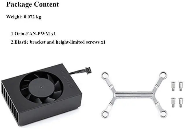 Alt view image 7 of 7 - Official Cooling Fan for Jetson Orin Nano Super Developer Kit/Jetson Orin NX Module/Orin Nano Module, PWM Speed-Adjustable, Embedded Fan with Aluminum Alloy Enclosure