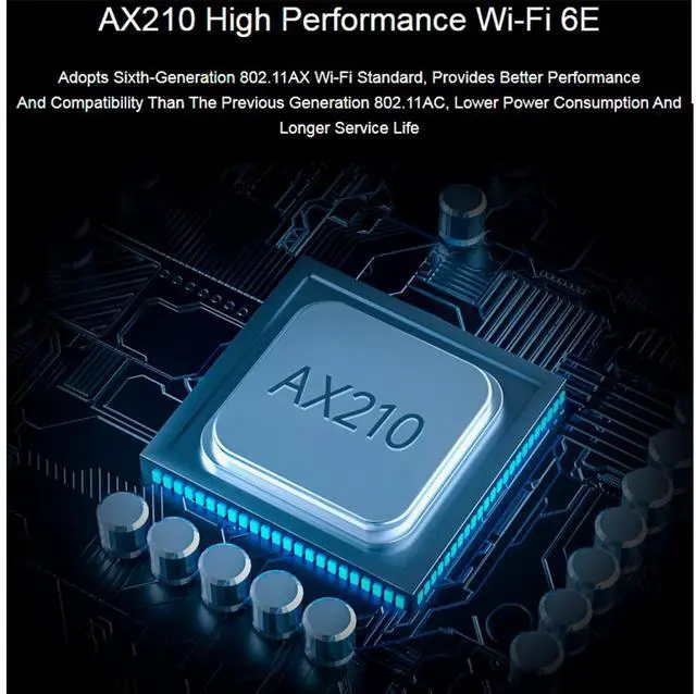 Alt view image 4 of 7 - WiFi 6E AX210 NGW Wireless AX210 WiFi Card, AX210 NIC Wireless Module, Gigabit 2.4G/5G/6GHz Tri Band Wi-Fi 6E, 802.11AX Standard, Bluetooth 5.2,MU-MIMO, Support Linux, Windows 10/8.1/8/7, etc.