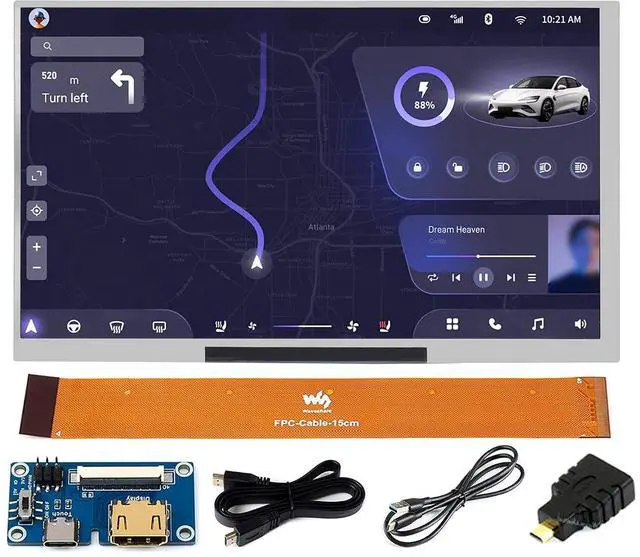 Main image of waveshare 7inch QLED Quantum Dot Display 1024x600 Pixel, Integrated Thin and Light LCD with Adapter Board, for Raspberry Pi/Jetson Nano/Windows/PC, Support Windows/Linux/Android (No Touch)