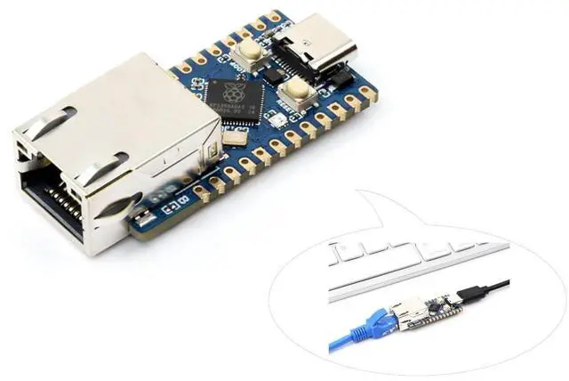 Main image of RP2350-ETH Mini Development Board, RP2350 Ethernet Port Module, RPi Microcontroller Development Board Based on RP2350 Dual-Core Arm Cortex-M33 & Dual-Architecture Hazard 3 RISC-V Microcontroller