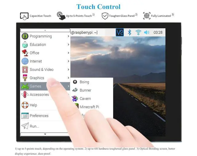 Alt view image 5 of 7 - 2.8inch DPI LCD Screen Compatible with Raspberry Pi 5/4B/3B+/3B/3A+/Pi Zero/Zero W/WH/Zero 2W, 480x640 Resolution IPS Display, 5-Points Capacitive Touch Control, Optical Bonding Toughened Glass Cover