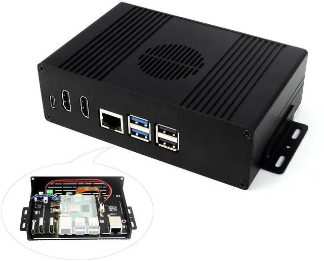 Main image of M.2 NVME PCIE Case for Raspberry Pi 5, with Dual HDMI Ports, Support Dual 4K Video Output, Aluminum Alloy Case with PCIe to M.2 Board, Support PCIe Extending to M.2 Interface/Booting Pi5 from NVME SSD