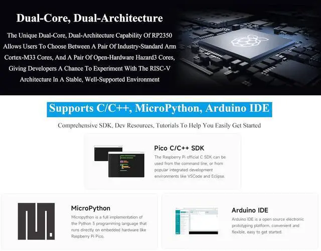 Alt view image 6 of 7 - RP2350 2inch Capacitive Touch Display Development Board, Onboard 240x320 Pixels IPS LCD 262K Color 16MB Flash, Tiny Size with Rich Interface-Camera Interface,GPIO, Type C, 6-Axis Sensor, etc