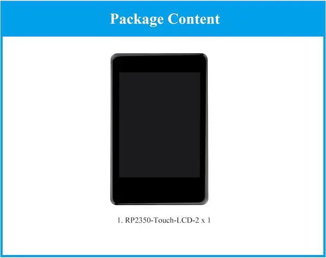 Alt view image 7 of 7 - RP2350 2inch Capacitive Touch Display Development Board, Onboard 240x320 Pixels IPS LCD 262K Color 16MB Flash, Tiny Size with Rich Interface-Camera Interface,GPIO, Type C, 6-Axis Sensor, etc