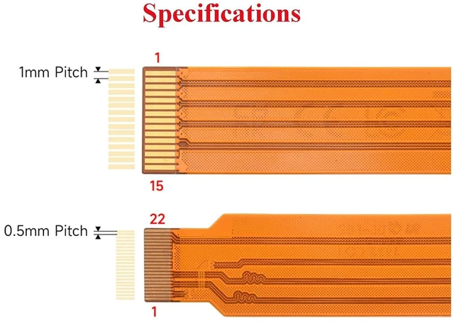Alt view image 2 of 7 - 0.5M CSI FPC Flexible Cable Compatible with Raspberry Pi 5, 22Pin To 15Pin