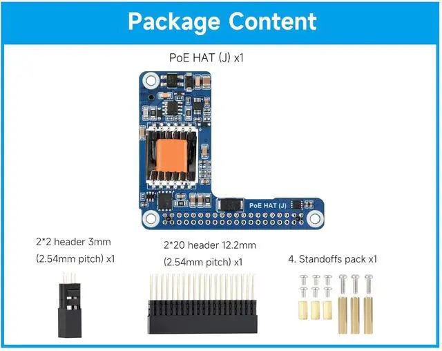 Alt view image 6 of 7 - 5V / 5A PoE HAT Power Over Ethernet HAT Compatible with Raspberry Pi 5 / Compute Module 5/Pi 5 Case, Isolated Switched-Mode Power Supply, Providing Both Network and Power Supply in One Ethernet Cable