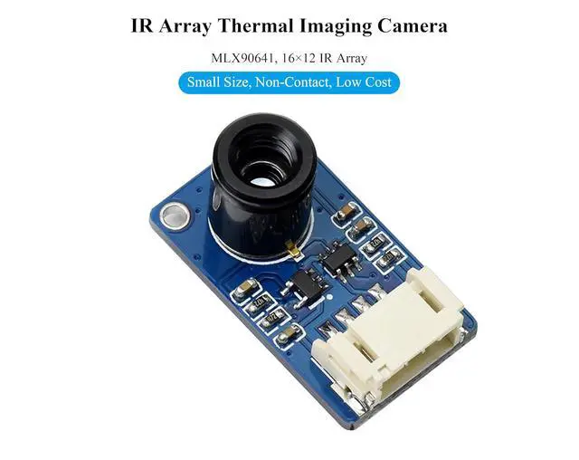 Alt view image 3 of 7 - MLX90641 IR Array Thermal Imaging Camera, 55° Field of View, 16x12 Pixels, I2C Interface, Compatible with Raspberry Pi 5/ 4B/3B+/3B/2B/A+/Zero W/WH/Zero 2 W/Pico 2W/Ar-duino/STM32,etc.