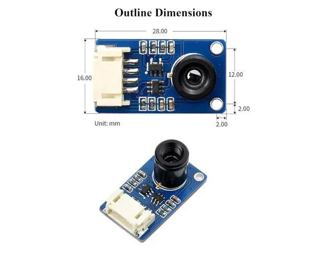 Alt view image 7 of 7 - MLX90640 IR Array Thermal Imaging Camera, 55° FOV (Field of View), 32x24 IR Array, I2C Interface, Compatible with Raspberry Pi 5/ 4B/3B+/3B/2B/A+/Zero W/WH/Zero 2 W/Pico 2W/Ar-duino/STM32,etc.