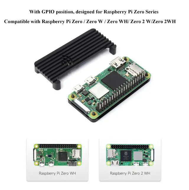 Alt view image 4 of 7 - Aluminum Alloy Case for Raspberry Pi Zero 2 W/Raspberry Pi Zero W/Raspberry Pi Zero, Pi Zero Case Pi for Raspberry Pi Zero WH/for Raspberry Pi Zero 2WH, Comes with Colorful GPIO Label