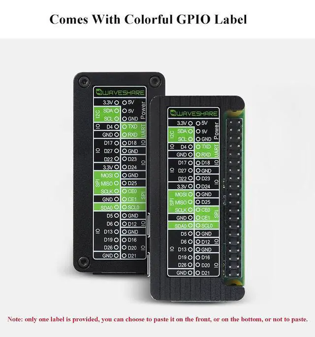 Alt view image 7 of 7 - Aluminum Alloy Case for Raspberry Pi Zero 2 W/Raspberry Pi Zero W/Raspberry Pi Zero, Pi Zero Case Pi for Raspberry Pi Zero WH/for Raspberry Pi Zero 2WH, Comes with Colorful GPIO Label