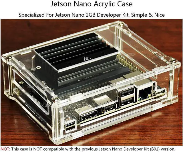 Alt view image 2 of 7 - Jetson Nano Case, Acrylic Clear Case for Jetson Nano 2GB Developer Kit (Only for Jetson Nano 2GB Developer Kit)