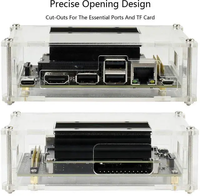 Alt view image 3 of 7 - Jetson Nano Case, Acrylic Clear Case for Jetson Nano 2GB Developer Kit (Only for Jetson Nano 2GB Developer Kit)