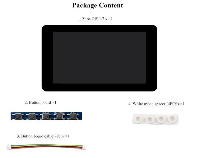 Alt view image 2 of 7 - 7inch Capacitive Touch Display Kit Compatible withRaspberry Pi Zero 2W/Pi Zero W/ Pi Zero, 1024x600 Pixel, IPS Display, Onboard ETH/USB HUB, Adapting RJ45 and USB Port as All-in-One Mini Computer