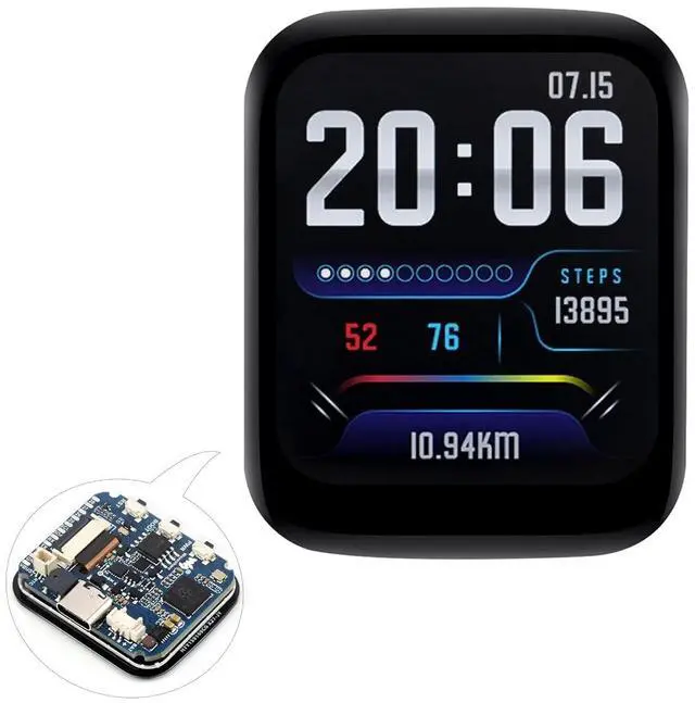 Main image of RP2040 Microcontroller Development Board with 1.69inch Touch Round LCD 240x280, Based on Pi RP2040, Dual-core Arm Processor, 16MB Flash,Accelerometer and Gyroscope Sensor, Type-C Connector