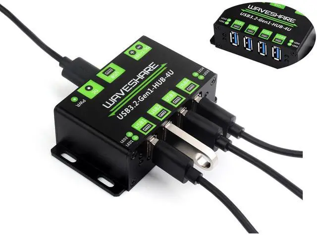 Main image of 4-Ch USB 3.2 Gen1 HUB, 4-Port USB Hub 4X Extended USB 3.2 Gen1 Ports and 5Gbps, Compatible with Windows,Linux and Android Systems and USB 3.2/2.0/1.1, No Driver Required, Plug-and-Play