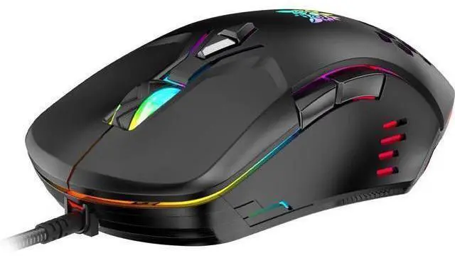Main image of USB Wired PC Gaming Mouse, with High Precision Sensor, RGB Backlit, Adjustable DPI, 7 Buttons Programmable, Ergonomic Gaming Mice for Office & Gaming on Windows/Mac/Linux/Chrome-Black giyqxHw