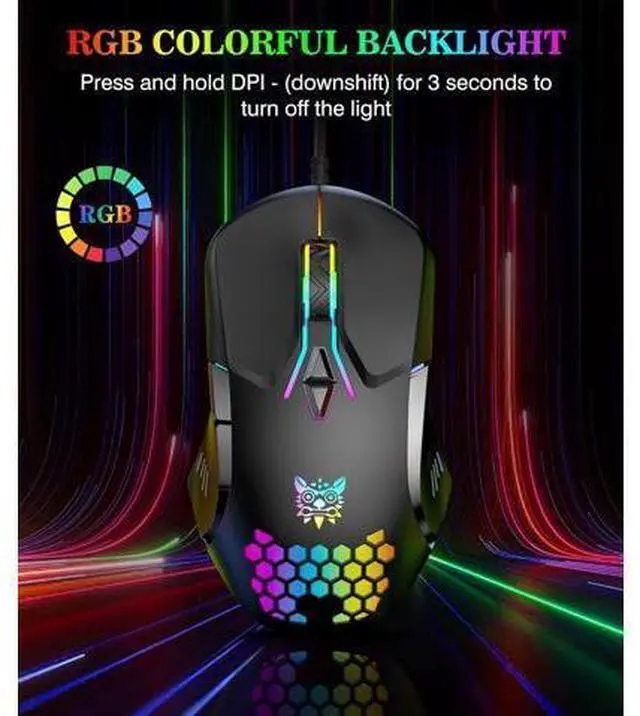 Alt view image 6 of 7 - USB Wired PC Gaming Mouse, with High Precision Sensor, RGB Backlit, Adjustable DPI, 7 Buttons Programmable, Ergonomic Gaming Mice for Office & Gaming on Windows/Mac/Linux/Chrome-Black giyqxHw