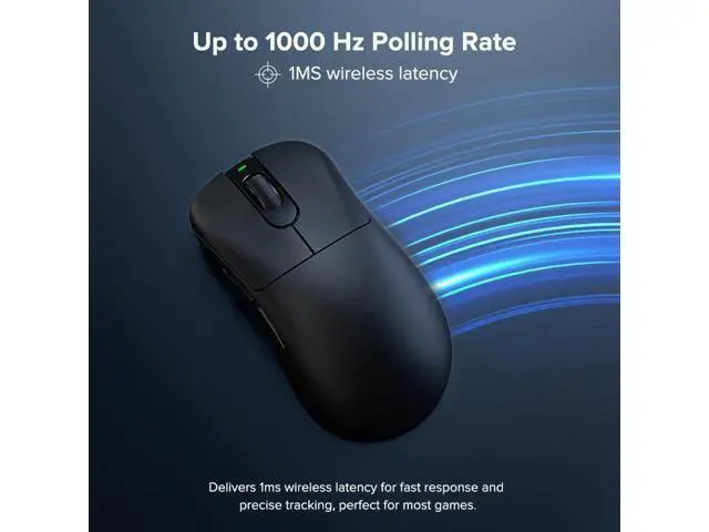Alt view image 5 of 7 - Wireless Gaming Mouse, 24000 DPI, Wired/2.4GHz/Bluetooth Ergonomic Mouse with Anti-Slip Grips, PAW3311 Sensor, 57g Lightweight Rechargeable Gaming Mice for Laptop/PC/Mac/Tablet, Black giyqxHw