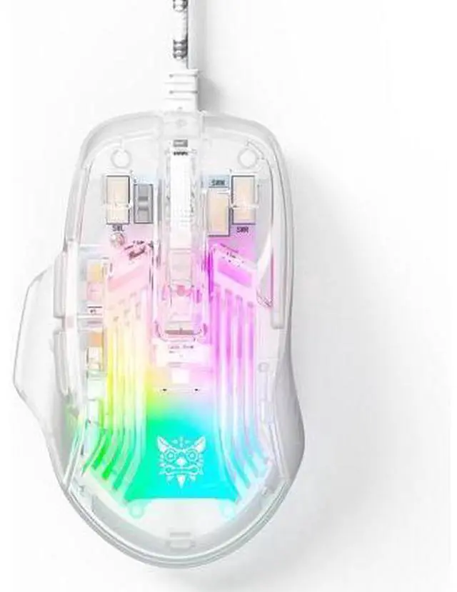 Main image of Gaming Mouse with Transparent Crystal Shell, Customizable RGB LED Lights, Wired USB Optical Office Mice with Side Buttons, Adjustable DPI Up to12800 dpi, Comfortable Grip for PC/Laptop/Mac