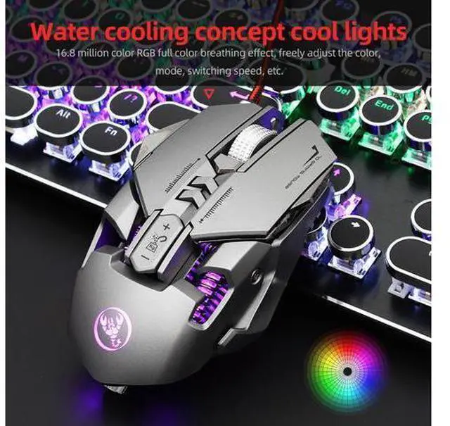 Alt view image 3 of 7 - Mechanical Gaming Mouse USB Wired 7 Keys Customizable Macros Programming Mice RGB Optical Mouse 6400DPI Mause Gamer Mouse