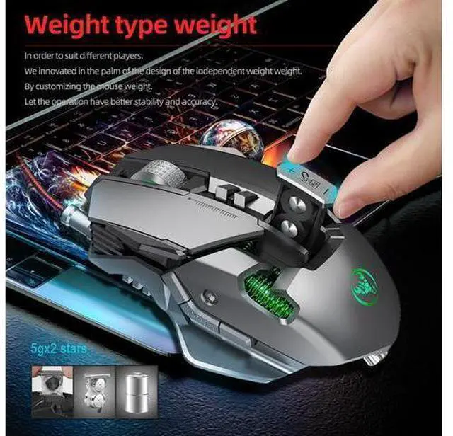 Alt view image 2 of 7 - Mechanical Gaming Mouse USB Wired 7 Keys Customizable Macros Programming Mice RGB Optical Mouse 6400DPI Mause Gamer Mouse