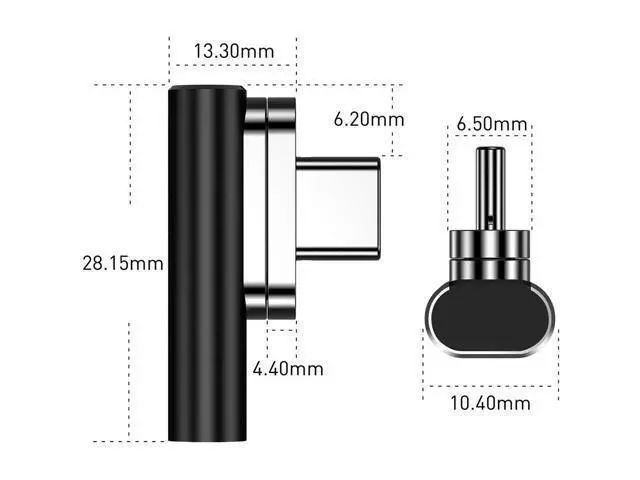 Alt view image 2 of 7 - Magnetic USB C Adapter 20Pins Type C Connector, Support USB PD 100W Quick Charge, 10Gb/s Data Transfer and 4K@60 Hz Video Output Compatible with MacBook Pro/Air and More Type C Devices
