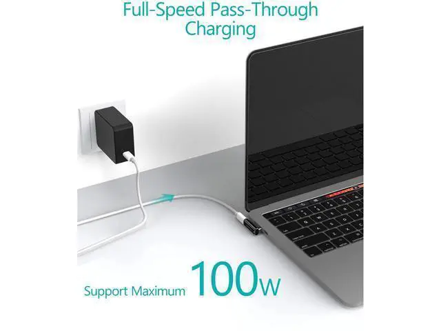 Alt view image 4 of 7 - Magnetic USB C Adapter 20Pins Type C Connector, Support USB PD 100W Quick Charge, 10Gb/s Data Transfer and 4K@60 Hz Video Output Compatible with MacBook Pro/Air and More Type C Devices